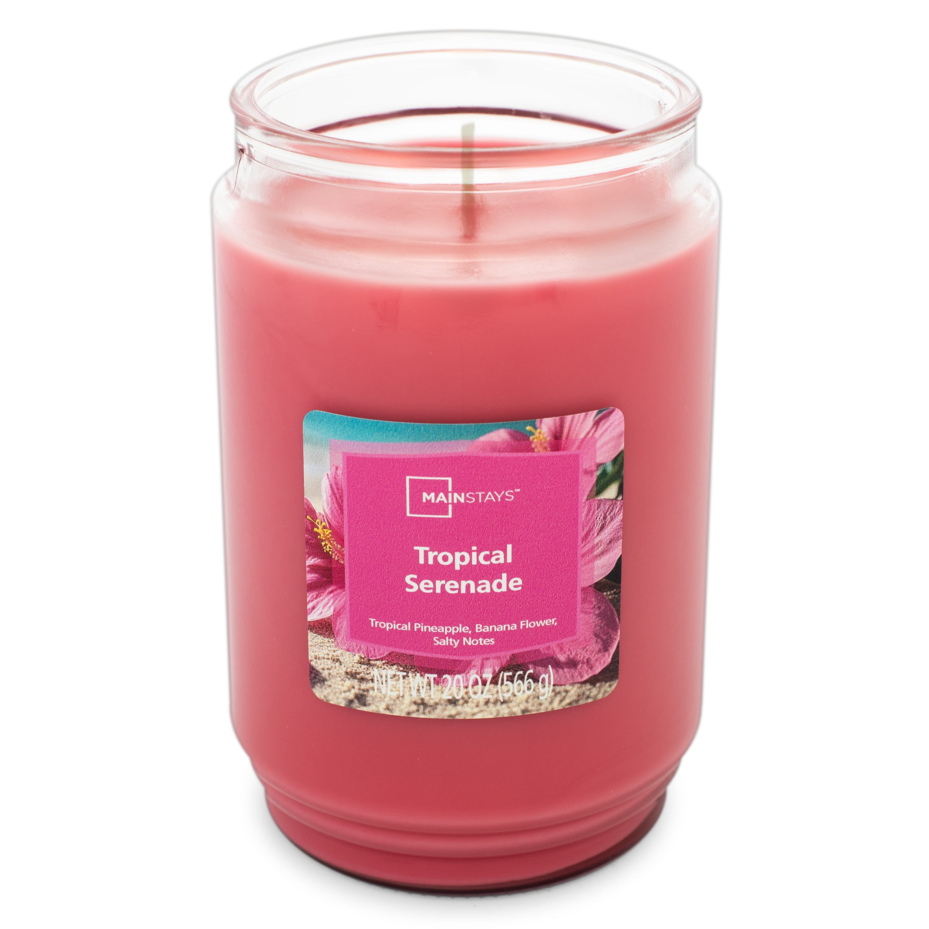 Mainstays Tropical Serenade Scented 1-Wick Glass Jar Candle, 20 oz