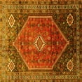 thumbnail image 1 of Ahgly Company Machine Washable Indoor Square Persian Yellow Traditional Area Rugs, 4' Square, 1 of 4