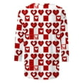 thumbnail image 4 of Mceream Womens 3/4 Sleeve Crew Neck T-Shirts Causal Dressy Oversized Valentina's Day Spring Shirts Love Heart Raglan Tops Tunic Top Loose Fit Graphic Tee Plus Size Camisas De San Valentin Mujer Red L, 4 of 5