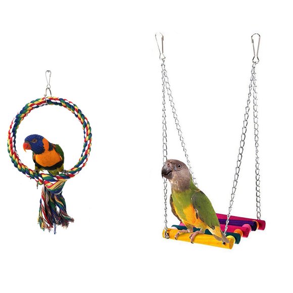 YSNOOWE Parrot Hanging Toys Assorted Colors for Small Parrots Promote Healthy Teeth and Activity