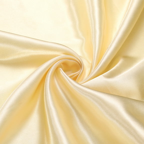 Light Gold Satin Fabric by the Yard, 2 Yards 60" Wide Silky Satin Fabric Solid Satin Cloth Fabric for Bridal Dress Wedding Decorations Crafts Sewing