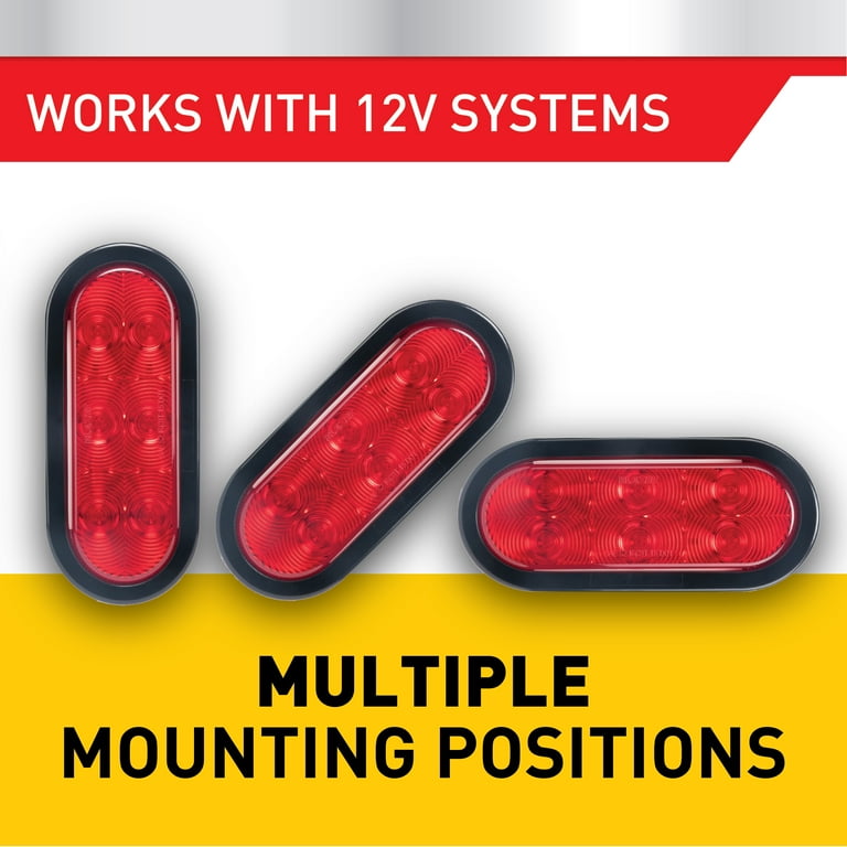 Hopkins Towing Solutions LED 6 in. Red Submersible Oval Stop, Tail