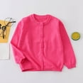 thumbnail image 2 of Karoyedx Toddler Baby Girl Boy Long Sleeve Knit Sweater Letter Embroidery Round Neck Pullover Fall Winter Tops Hot Pink Size,12-18 Months, 2 of 6