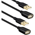 thumbnail image 1 of Fasgear USB 2.0 Extension Cable 6ft,2 Pack a Male to a Female USB Extension Lead for Charging and Syncing - USB Extender for Printers |Cameras|Mouse|Keyboards & Other Computer Accessories(1.8m,Black), 1 of 5