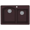 Swanstone QZDB-3322.170 Drop in Double Bowl Kitchen Sink, 33-Inch x 22-Inch, ...