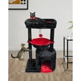 thumbnail image 6 of ANHXN Small Leopard Print Cat Tree for Indoor Cats, Cat Tower with Scratching Post, Modern Cat House with Padded Perch, Kittens Condo with Cradle, 6 of 14