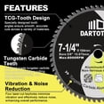 thumbnail image 5 of Hoja de sierra circular DARTOTEK 184 mm 60T TCG con dientes para aluminio, 5 of 5