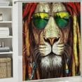 thumbnail image 6 of Autua Lion Dreadlocks Sunglasses Shower Curtain 100% Polyester with Hooks 60"x72, 6 of 7