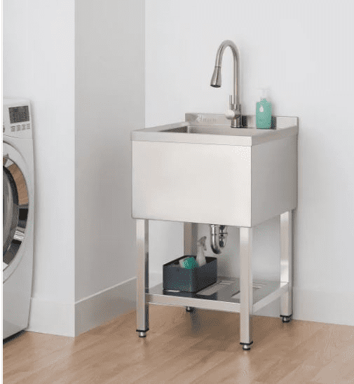 TRINITY 18" x 16" x 13" Stainless Steel Utility Sink with Pull-out Faucet-Model CTHA-0327
