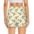 thumbnail image 4 of Uemuo Green Snake Pattern Women's Athletic Shorts High Waisted Running Shorts with Liner Pockets Gym Elastic Workout Shorts-Small, 4 of 9