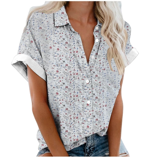 Mujeres Pantalones Cortos Impresos Blusas de Manga Corta Y Top Regular, Vestido de Moda de Verano Casual para Mujeres