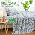 thumbnail image 4 of Gogreen 3PC Deep Pocket Twin Sheet Set Fit 14", Breathable Microfiber Soft Twin Size Sheet Set, Hotel Style Bed Sheet Set, Gift for Women, Men - Blue Flowers, 4 of 23