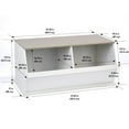 thumbnail image 4 of Badger Basket Children's 2-Bin Stackable Wooden Storage Cubby 5.3 Cu ft. – White & Gray, 4 of 9