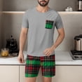 thumbnail image 3 of Mens Slim Fit Manga Corta Botón Abajo Camisas Cuello Redondo Impresión Set Deportivo, Cintura Elástica Traje Casual, 3 of 6