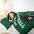 thumbnail image 4 of Manfei Ensemble de Douillette Grand de Style Moderne Rugby City pour Ado, Ensembles de Literie à Imprimé Soccer Vert, Ensemble de Douillette Réversible pour Amateur de Sports de Soccer, Déco de Chambre Super Douillette, 3 Pcs, 4 of 6