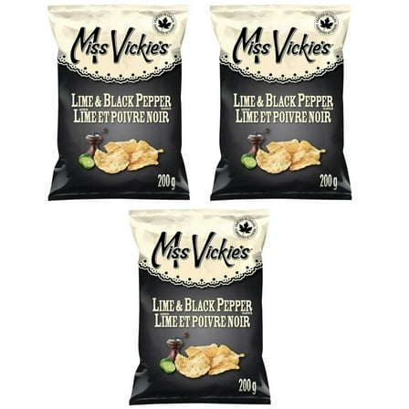 Miss Vickie's Lime & Black Pepper Kettle Cooked Potato Chips, 200g (3 Pack)