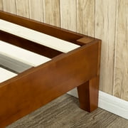 Zinus Wen Deluxe Wood Platform Bed Frame, Cherry Finish, King