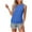 Blue, variant on Women's Tops Under $10 Free Shipping Loose Casual Solid Color Round Neck Sleeveless Top