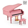 Adorable Pink Baby Grand Piano Music Jewelry Box With Bench, Music Selection - Under the Sea (The Little Mermaid)