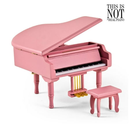 Adorable Pink Baby Grand Piano Music Jewelry Box With Bench, Music Selection - I'd Like to Teach the World to (Best Pot In The World)