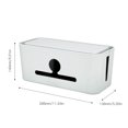 thumbnail image 2 of Caja organizadora de cables con aberturas y tapa blanca, ideal para mantener ordenados los cables de computadora y dispositivos eléctricos., 2 of 6