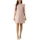 thumbnail image 2 of INSPIRE CHIC Vestido Mini Elegante de Cuello Redondo con Manga 3/4 para Mujeres A-Line Vintage Fiesta XS Rosa, 2 of 6