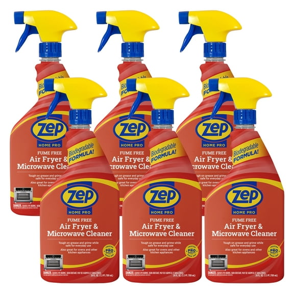 Zep Home Pro Fume-Free Air Fryer and Microwave Cleaner - 24 oz (Case of 6) - R49306 - Eliminates Tough Grease, Grime, and Food Residue Without Any Harsh Fumes