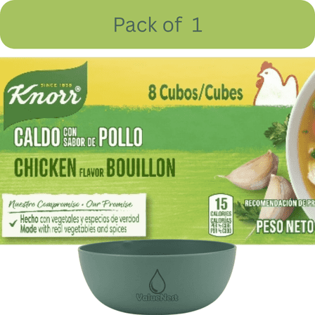Knorr Chicken Flavor Bouillon Cubes, 3.1 oz, 8 Pack with Bowl by Value Nest