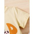 thumbnail image 6 of Bagilaanoe 3pcs Toddler Baby Girl Long Pants Set Letter Print Short Sleeve T-Shirts Tops + Flare Trousers + Headbands 1T 2T 3T 4T 5T 6T Kids Casual Outfits, 6 of 9