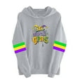 thumbnail image 2 of Zedker Mardi Gras Hoodies for Women Striped 2026 Carnival Top Long Sleeve Casual Holiday Sweatshirt Loose Spring Travel Party Pullover Tops, 2 of 4