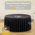 thumbnail image 4 of 2 Pack Black Round Tablecloth 60 inch Stretch Spandex Fitted Table Cloth 5FT Round Banquet Tablecloths Wrinkle Free Table Cover Stitch Circle Tablecloth with Ruffle Skirt for Party Wedding Birthday, 4 of 9