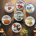 thumbnail image 5 of New Rustic Farmhouse Round Metal Tin Sign Farmers Market Fresh Strawberries Sign Retro Kitchen Decor Wall Door Hanger Decor Vintage Sign Diameter 12 in, 5 of 5