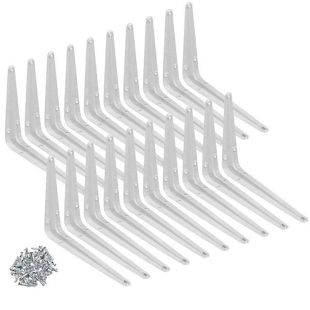 Soportes de estantería de esquina de metal Wideskall de 15 x 20 cm, color blanco (paquete de 20)