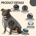 thumbnail image 3 of IDOMIK Warm Dog Coat, Canvas Dog Jacket, Reflective Fleece Pet Cold Weather Vest with Zipper Leash Hole, Gray, M, 3 of 8
