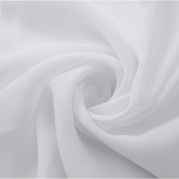 Decorative Silk inc 58/60" Solid Color Chiffon Fabric Rustic Sheer Bridal Wedding Party Decorations Backdrop, OffWhite (1 Yard, White)