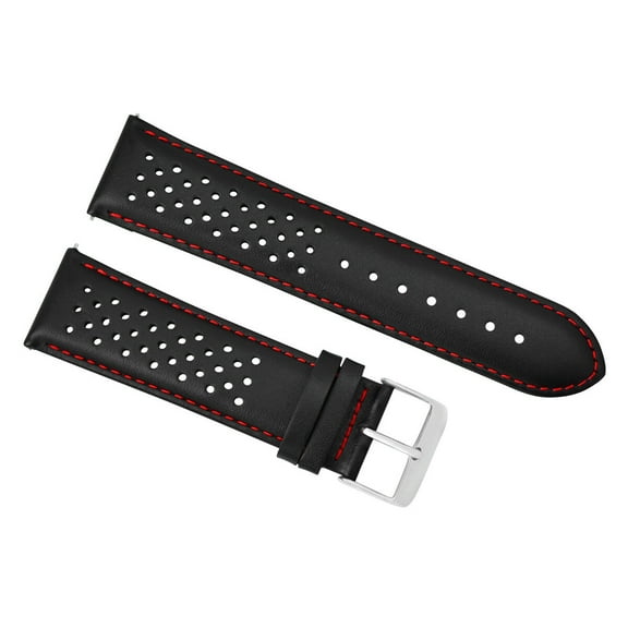 20MM FOR TAG HEUER CARRERA PERFORATED LEATHER STRAP WATCHBAND QUICK RELEASE BLAC