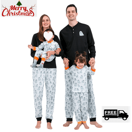 

Family Halloween Pajamas Ghost Print