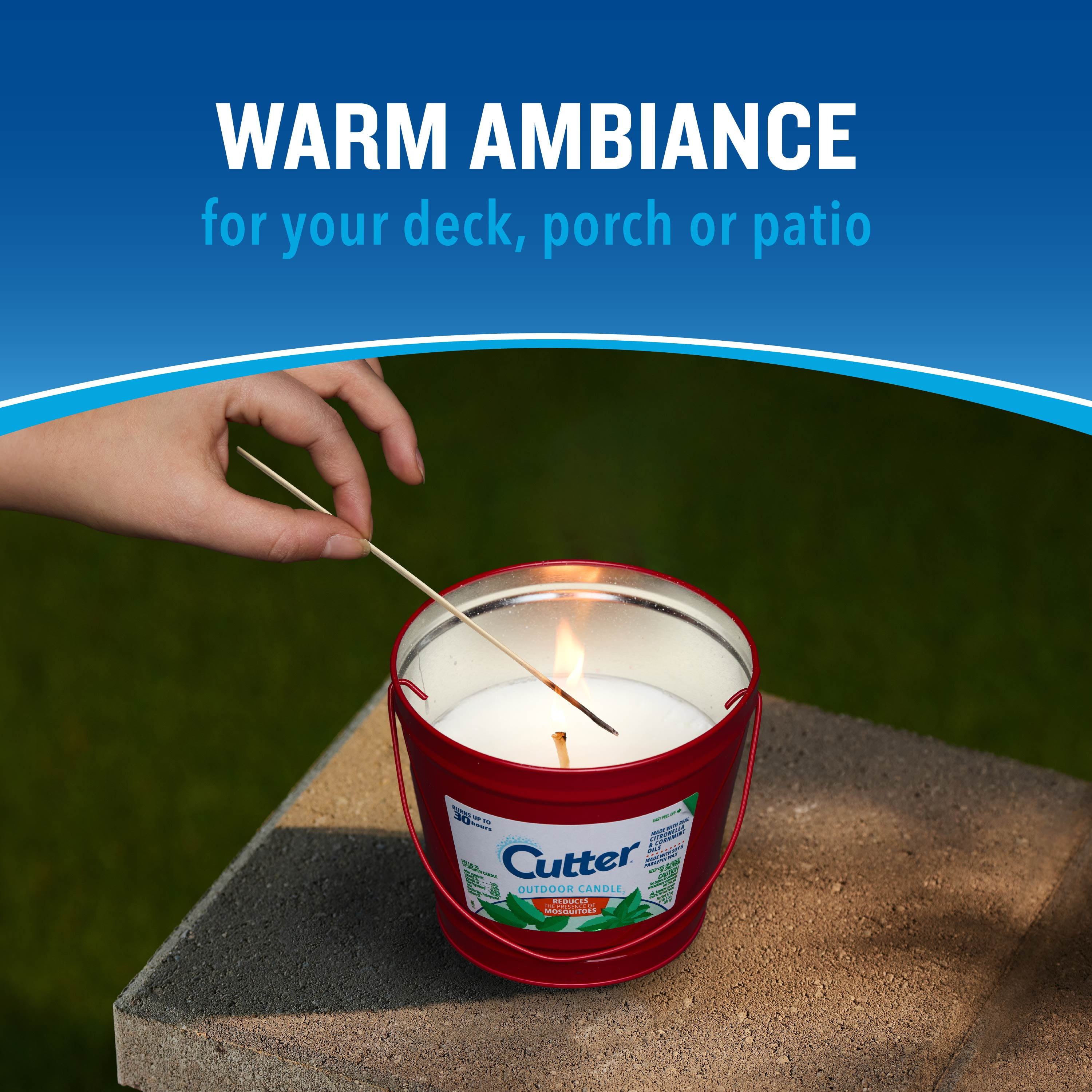Cutter Outdoor Soy Wax Candle, Citronella & Mint Scent, 1 Count