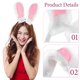 thumbnail image 2 of 2 diademas con orejas de conejo esponjosas para cosplay de conejo, diadema flexible para fiestas temáticas, bonita y cómoda diadema con orejas de conejo, 2 of 7