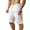 White, variant on Haoxianjian Men's Linen Shorts Casual Elastic Waist Drawstring Short Pants Side Cutout Summer Vacation Yoga Golf Classic Fits Shorts with Pockets Beach Wear