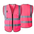 thumbnail image 4 of ZHaobin Safety Vest Reflective with Zipper and Pockets Construction Workwear (Fluorescent Orange,XXL-124cm), 4 of 6