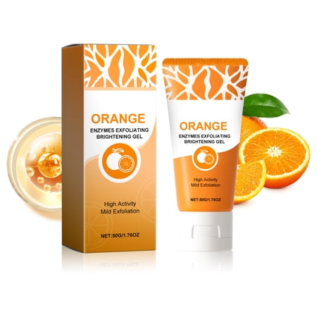 Alvantor Orange Enzymes Exfoliating Gel for Face and Body, Smooth Skin for All Skin Types, 1.76oz
