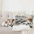 thumbnail image 4 of Ambesonne Lake Throw Pillow Cover 2 Pack, Mountain and Paint Splatter, 20", Peach and Pale Slate Blue, 4 of 7