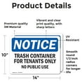 thumbnail image 2 of (2 Pack) Trash Container For Tenants No Public Use OSHA Notice Sign, 2 of 7