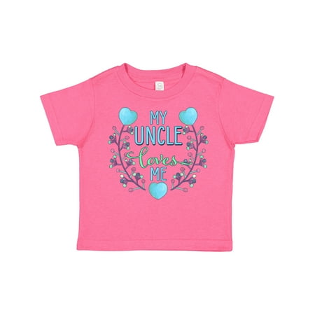 

Inktastic My Uncle Loves Me with Flowers and Hearts Gift Toddler Boy or Toddler Girl T-Shirt