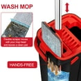 thumbnail image 4 of Flat Mop and Bucket Set with Wringer Set, Mop and Bucket with 3 Washable & Reusable Microfiber Pads, Wet and Dry Use Home Floor Cleaning System for Hardwood, Tile, Wall, Windows, 4 of 7