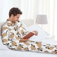 thumbnail image 4 of Mens Pajamas Set, Dachshund Dog Puppy Interesting Button Down Long Sleeve Loungewear Sleepwear Pjs sets for Men, 4 of 5