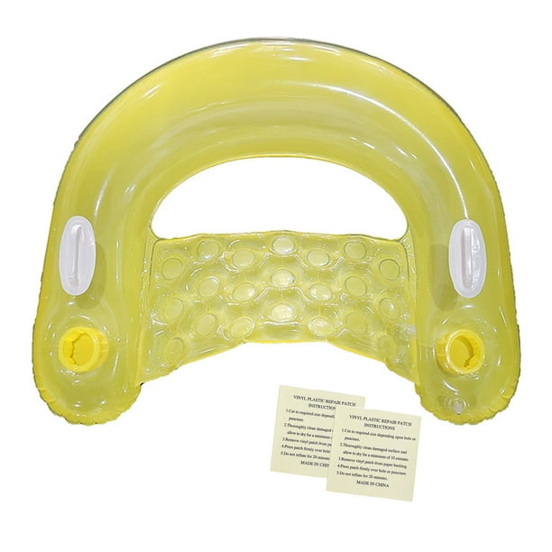 Cama flotante de agua de piscina de PVC asiento flotante de natación inflable para adultos (amarillo) Ehuebsd Para Estrenar