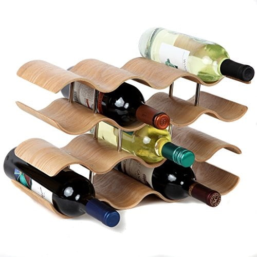 Lily's Home Countertop Wave Wine Rack, Wood, Elegant and Modern, Table