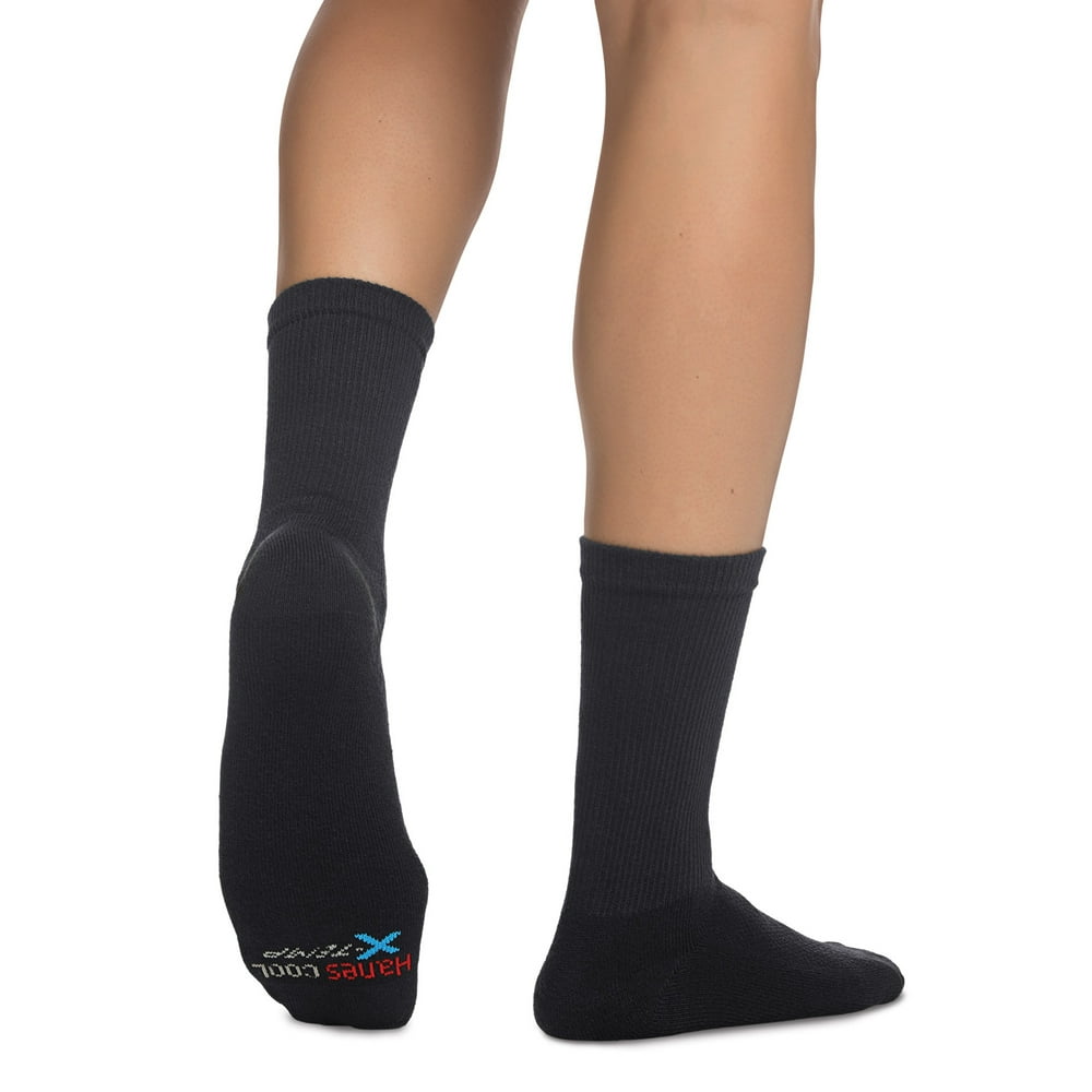 Hanes Men's Ultimate XTemp Black Crew Socks, 5 + 1 Bonus Pack